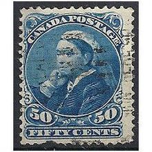 Canada 1893 SG116 50c Blue Fine Used (pulled perf) ..