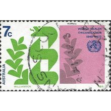 AUSTRALIA, World Health Organization 25 years, pink 1973, 7c, #5