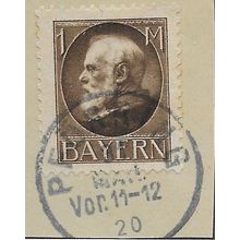 GER (BAVARIA) 1914 1m KING LUDWIG III' (PERFED) FINE USED (EBID64-439)