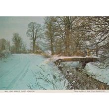 Mill Leat Bridge Clyst Honiton Womens Institute Snow Xmas Devon Photo Postcard