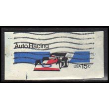 Used U587 15c Auto Racing Very Fine Cut Square Z2887
