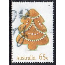 Australia 2021 Christmas - Gingerbread Xmas Tree 65c Sheet Used