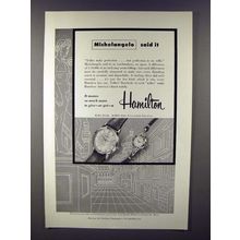 1954 Hamilton K-502, Karen Watch Ad - Michelangelo