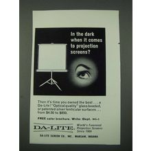 1965 Da-Lite Screen Ad - In the Dark When It Comes to Projection Screens?