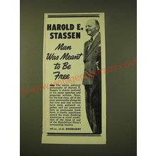 1951 Doubleday Publishing Ad - Harold E. Stassen Man was meant to be free