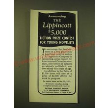 1951 J.B. Lippincott Company Ad - the Lippincott $5,000 fiction Prize