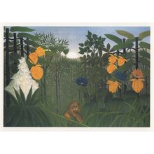 Henri Rousseau The Repast Of The Lion Painting Postcard