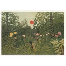 Henri Rousseau Virgin Forest With Setting Sun Kunstmuseum Painting Postcard