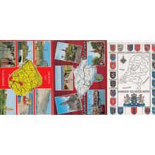 Walcheren Holland Shield 3x Map Postcard s