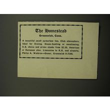 1955 The Homestead Inn Ad - The Homestead Greenwich, Conn.