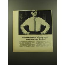 1959 Hathaway Shirts Ad - Hathaway imports a bonny, bonny broadcloth