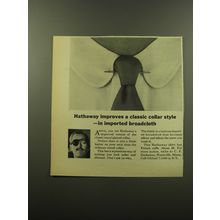 1959 Hathaway Shirts Ad - Hathaway improves a classic collar style