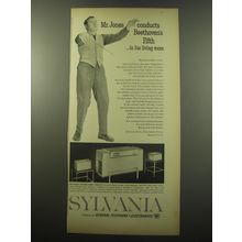 1960 Sylvania Concert Baton Model 4706 Stereo Ad - Mr. Jones conducts