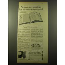 1960 Merriam-Webster Dictionary Ad - Answers more questions than any other