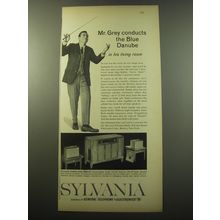 1960 Sylvania Concert Baton Model 55C16M Stereo Ad - Mr. Grey conducts