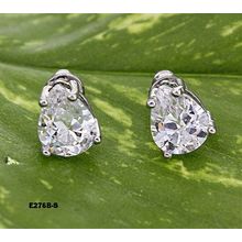 CZ Stud Earrings - 7 x 9 mm - ER-E276B-S