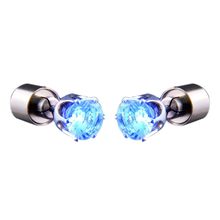 LED Faux Diamond Pierced Earrings Blue