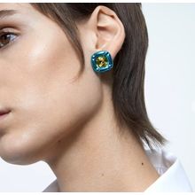 SWAROVSKI Blue & Yellow Dulcis Cushion Cut Crystal Stud Earrings BNIB (RARE)