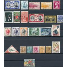 25 Stamp Selection - Monaco - Used Hinged