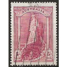 Australia 1938 SG176 5/- Claret Good+ Used .