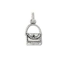 Sterling Silver Ladies Fashion Flap Purse Pendant