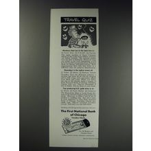 1963 The First National Bank of Chicago Travelers Checks Ad - Monkeys