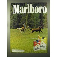 1973 Marlboro Cigarettes Ad - Marlboro Man, Cowboy with Lasso