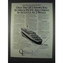 1982 Cunard Queen Elizabeth 2 Cruise Ad - Only the QE2