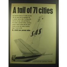 1964 SAS Airlines Ad - A tail of 71 cities