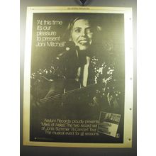 1975 Joni Mitchell Miles of Aisles Album Ad - At this time it's our pleasure