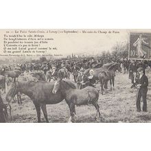 Champ De Foire A Lessay Sainte Croix Horse Horses Rare Repro France Postcard