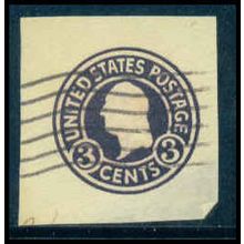 Used U437b 2c George Washington Fine Cut Square WA3032