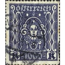 AUSTRIA, Woman's head, blue-violet 1922, 1000kr