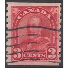 Canada 1931 SG309 3c Scarlet IMP x Perf 8.5 Coil Stamp Good+ Used ..