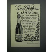 1908 Great Western Extra Dry Champagne Ad