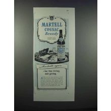 1946 Martell Cognac Brandy Ad - Available Again