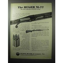 1970 Ruger M-77 Rifle Ad - Powerful Bolt Action