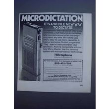 1980 Dictaphone Micromite Ad - Whole New Way to Dictate