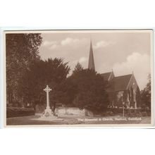 War Memorial & Church Shalford Nr Guildford Postcard Surrey