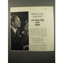 1950 RCA Victor Records Ad - Eudora Welty about Heifetz