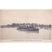 Ouistreham Contre Torpilleur Soriant Dur Canal Boat Postcard