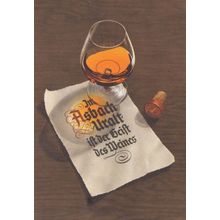 Asbach Uralt Wine Cork Unique Beermat German Postcard