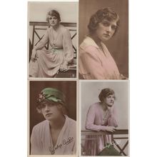 Gladys Cooper In Pink Dresses 4x Real Photo incl WW1 Postcard s