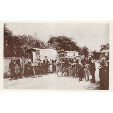 Romany Gipsy Gipsies & Caravan Bicycles In Surrey RPC Postcard