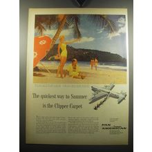 1957 Pan American Airlines Ad - The quickest way to Summer is the Clipper Carpet