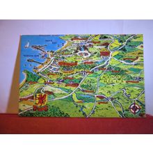 MAP OF SOMERSET county. unused postcard by Harvey Barton & Son #