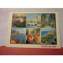 multiview, COSTA DEL SOL, SPAIN used postcard 1991 pm #