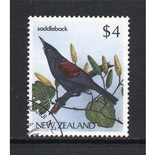 New Zealand - 1986 - $4 Native Birds (Saddleback) (sg1295) Used