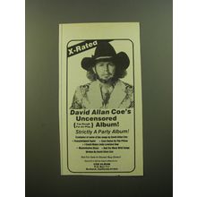 1981 David Allan Coe Uncensored Album Advertisement - X-Rated