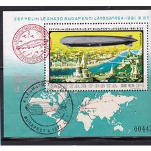 HUNGARY 1977 AIR GRAF ZEPPELIN MINIATURE SHEET USED/CTO SG MS3149